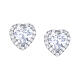Amen heart stud earrings in rhodium-plated 925 silver and zircons s1