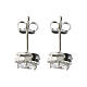 Amen heart stud earrings in rhodium-plated 925 silver and zircons s2