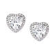 Amen stud earrings, heart of white rhinestones and 925 silver s1