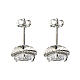 Amen heart stud earrings with white zircons s2