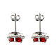 Amen heart earrings with red and white zircons s2