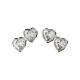 Amen stud earrings, double hearts, white rhinestones and 925 silver s1