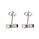 Amen stud earrings, double hearts, white rhinestones and 925 silver s2