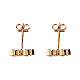 Amen stud earrings, double hearts, red rhinestones and gold plated 925 silver s2