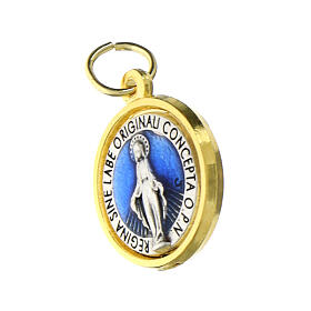 Medalik Cudowna Madonna, złoty brzeg, 1,6 cm