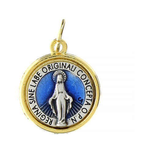 Medalik Cudowna Madonna, złoty brzeg, 1,6 cm 1