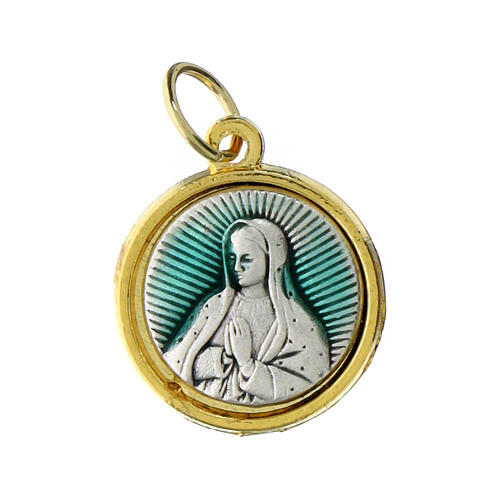 Medaglina Madonna di Guadalupe bordo oro 1,6 cm 1