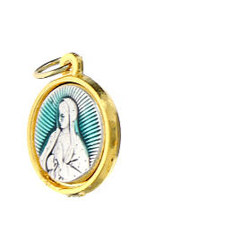 Medalik Matka Boża z Guadalupe, złoty brzeg, 1,6 cm