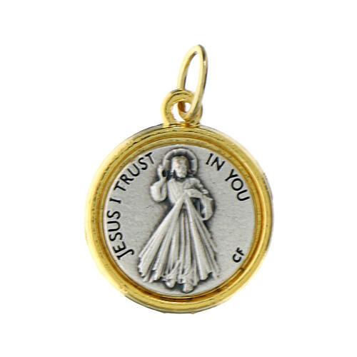 Medalik Matka Boża z Guadalupe, złoty brzeg, 1,6 cm 3