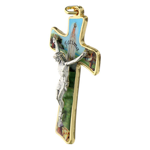 Cross with Our Lady of Fatima and body of Christ, 3 in 2