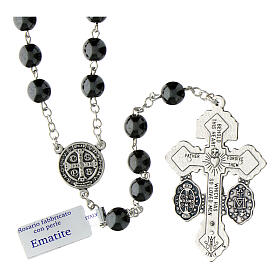Rosary of forgiveness with hematite stone, 30 in