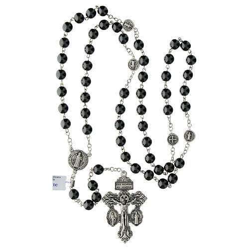 Rosary of forgiveness with hematite stone, 30 in 5