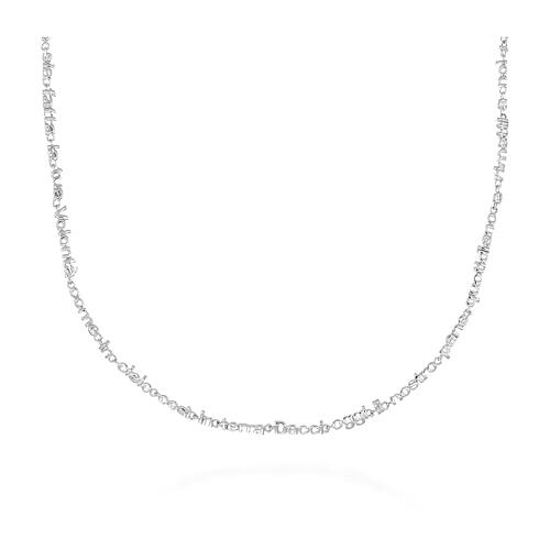 Collana argento 925 Padre Nostro finitura rodio Amen 1