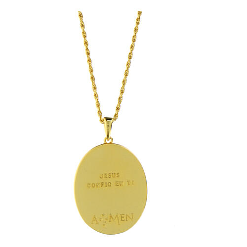 Kette mit Gesicht Jesu aus 925er Silber und gebürstetes Gold von Amen 2