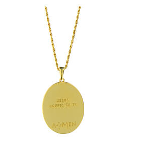 Collana volto di Gesù argento 925 Amen oro spazzolato