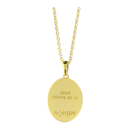 Collana argento 925 zirconi bianchi Amen volto di Gesù oro 2