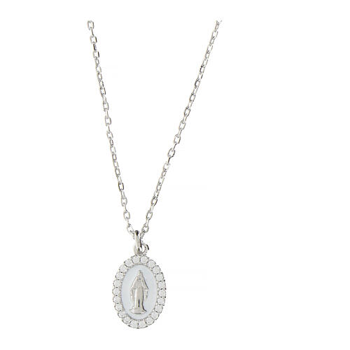 925 silver Miraculous necklace enamel rhodium finish zircons Amen 1