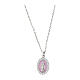 Halskette Madonna aus 925 Silber Emaille Rosa Zirkonia Rhodium-Finish Amen s1