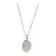 Amen necklace with medal of Mary Immaculate, 925 silver, burgundy enamel and rhinestones s2