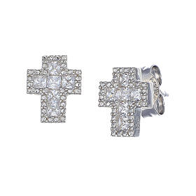 Orecchini argento 925 zirconi bianchi Amen finitura rodio