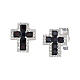 Boucles d'oreilles croix noire argent 925 zircons blancs Amen fin. rhodiée s1