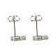 925 silver cross earrings with green white zircons Amen rhodium finish s2