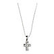 Amen necklace of 925 silver, rhodium-plated finish, cross-shaped pendant with white rhinestones s2