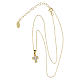 Amen necklace of 925 silver, gold plated finish, cross-shaped pendant with white rhinestones s3