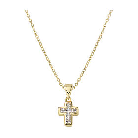 Collana oro Amen in argento 925 con zirconi bianchi