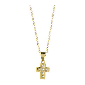 Collana oro Amen in argento 925 con zirconi bianchi