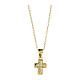 Amen gold necklace in 925 silver with white zircon cross s2