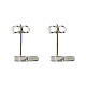 Amen cross-shaped earrings, rhodium-plated 925 silver and black rhinestones s2