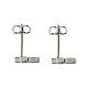 Amen cross-shaped earrings, rhodium-plated 925 silver and white rhinestones s2