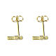 Amen cross-shaped earrings, gold plated 925 silver and white rhinestones s2