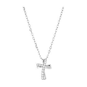 Halskette aus 925er Silber mit weißem Zirkonkreuz von Amen