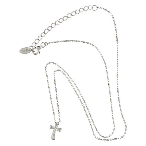 Halskette aus 925er Silber mit weißem Zirkonkreuz von Amen 3