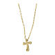 Amen necklace with curved cross-shaped pendant, white rhinestones and gold plated 925 silver s2