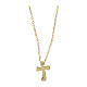 Collier doré Amen argent 925 zircons blancs croix s2