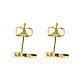 Golden cross earrings with white zircons Amen 925 silver rhodium finish s2