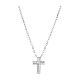 Collana con croce in argento 925 Amen zirconi bianchi rifinita rodio s1