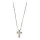 Cross necklace in 925 silver Amen with white zircons rhodium finished s2