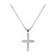 Amen necklace with white rhinestone cross, rhodium-plated 925 silver s1
