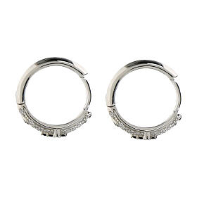 Amen 925 silver earrings with white and black zircons, rhodium finish