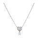 Amen necklace with heart and white rhinestone, rhodium-plated 925 silver s1