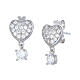 Boucles d'oreilles Amen argent 925 zircons blancs fin. rhodiée coeur s1