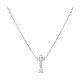 Amen cross and zircon necklace in 925 rhodium-plated silver s1