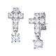 Amen earrings with cross and white rhinestone, rhodium-plated 925 silver s1