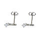 Amen earrings with cross and white rhinestone, rhodium-plated 925 silver s2