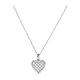 Amen necklace with rhodium-plated heart, white rhinestones and 925 silver s1