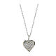 Amen necklace with rhodium-plated heart, white and light blue rhinestones and 925 silver s2